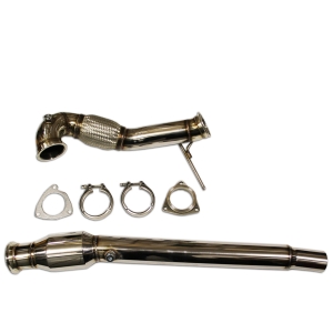 Hosenrohr Downpipe für Audi S3 8L 209PS TT 225PS ø 76mm Edelstahl mit 200 Zellen Sportkat (ø 120mm)